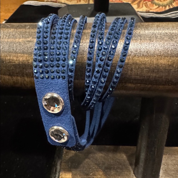 Blue Rhinestone Wrap Bracelet - Picture 2 of 5